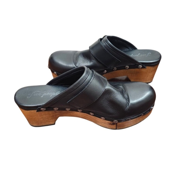 Free People Culver City Clog Black Leather Studs EU 40 US 10 - Picture 9 of 13
